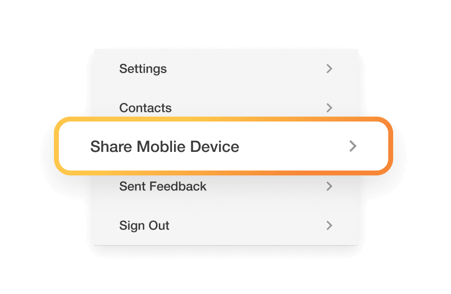 Choose the "Share Mobile Camera" option on your mobile.